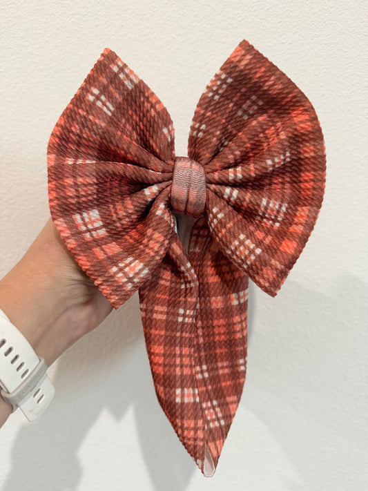 BOW - FALL ORANGE PLAID