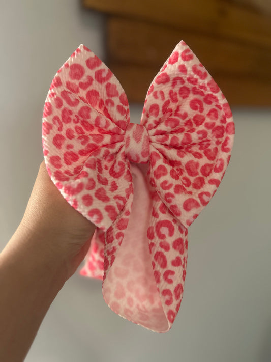 BOW - SUMMER LEOPARD - HOT PINK