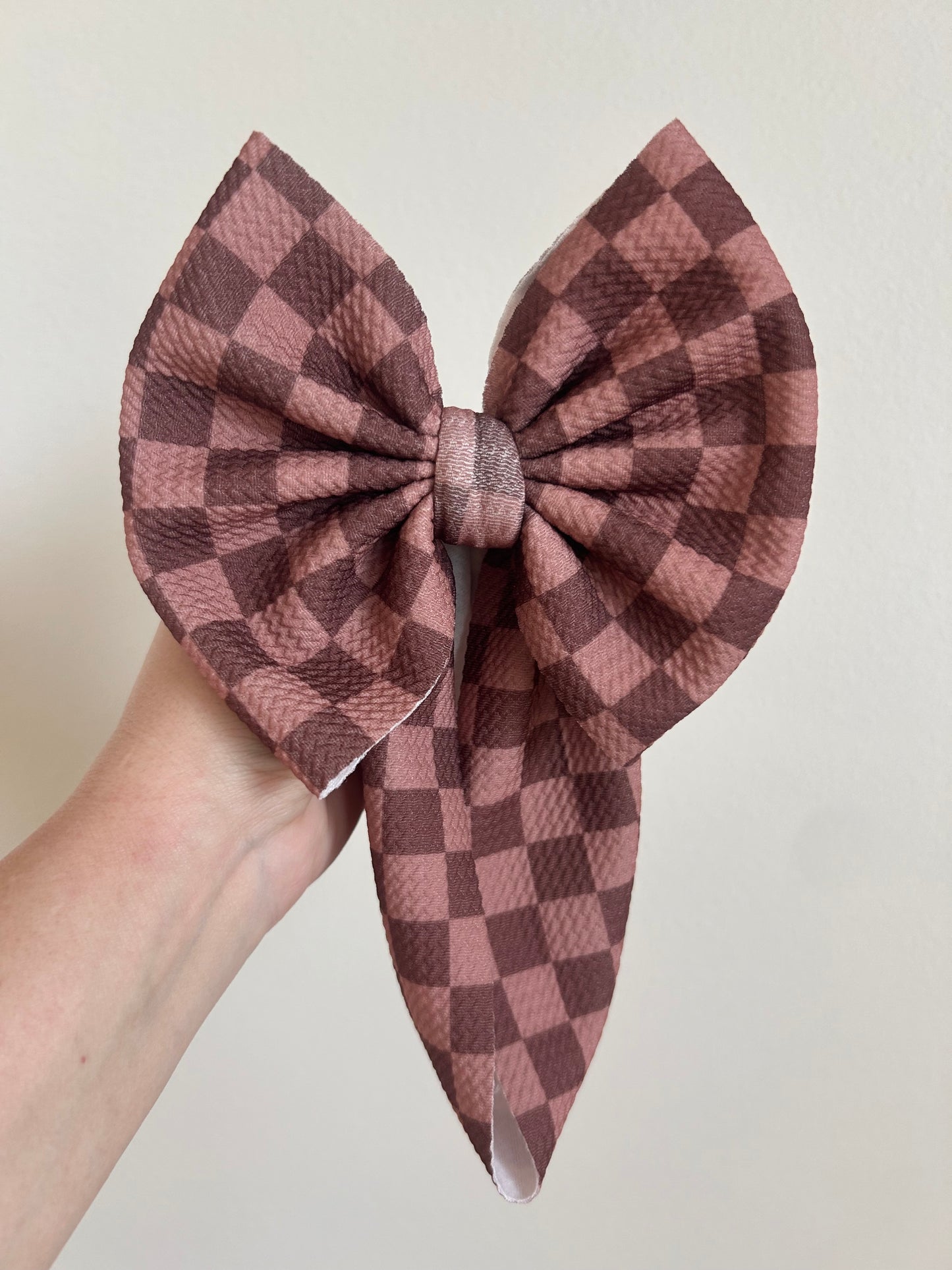 TODDLER REGULAR BOW WRAP - BROWN/BROWN CHECKERED