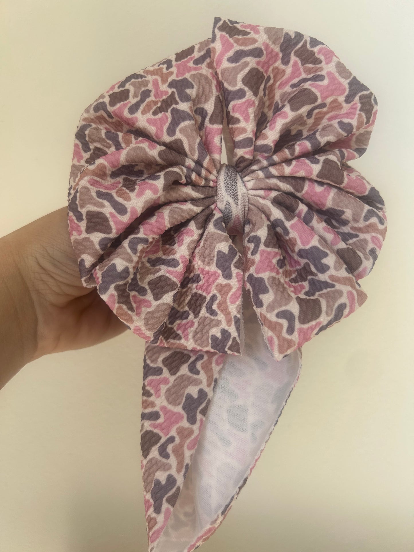 BABY MESSY BOW - PINK CAMO