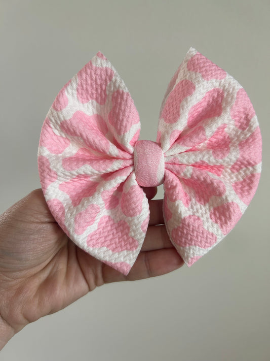 BIG CLIP - PINK COWPRINT