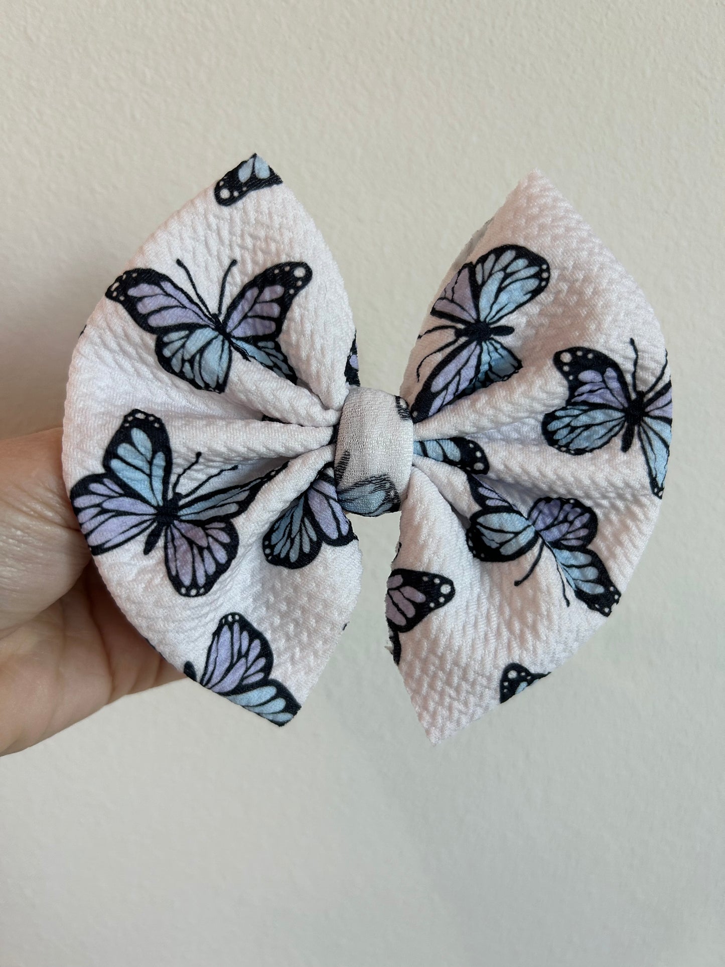 BIG CLIP BOW - PURPLE BUTTERFLIES