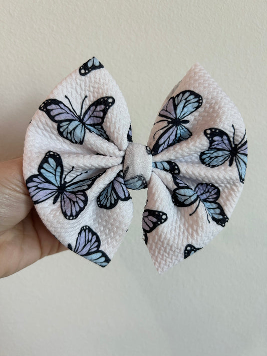 BIG CLIP BOW - PURPLE BUTTERFLIES