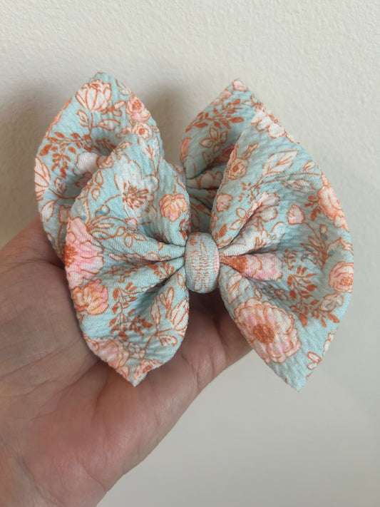 PIGGIE CLIPS - SPRING FLORAL (BLUE)
