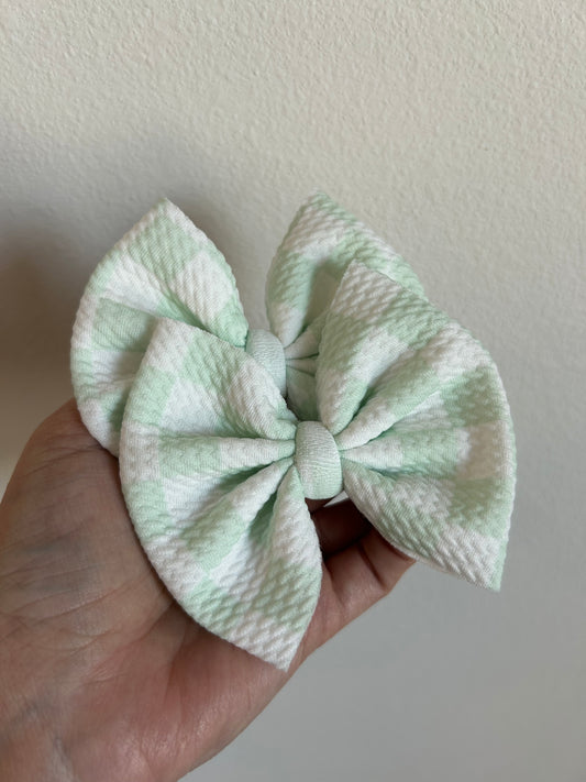 PIGGIE CLIPS - SPRING CHECKERED - GREEN