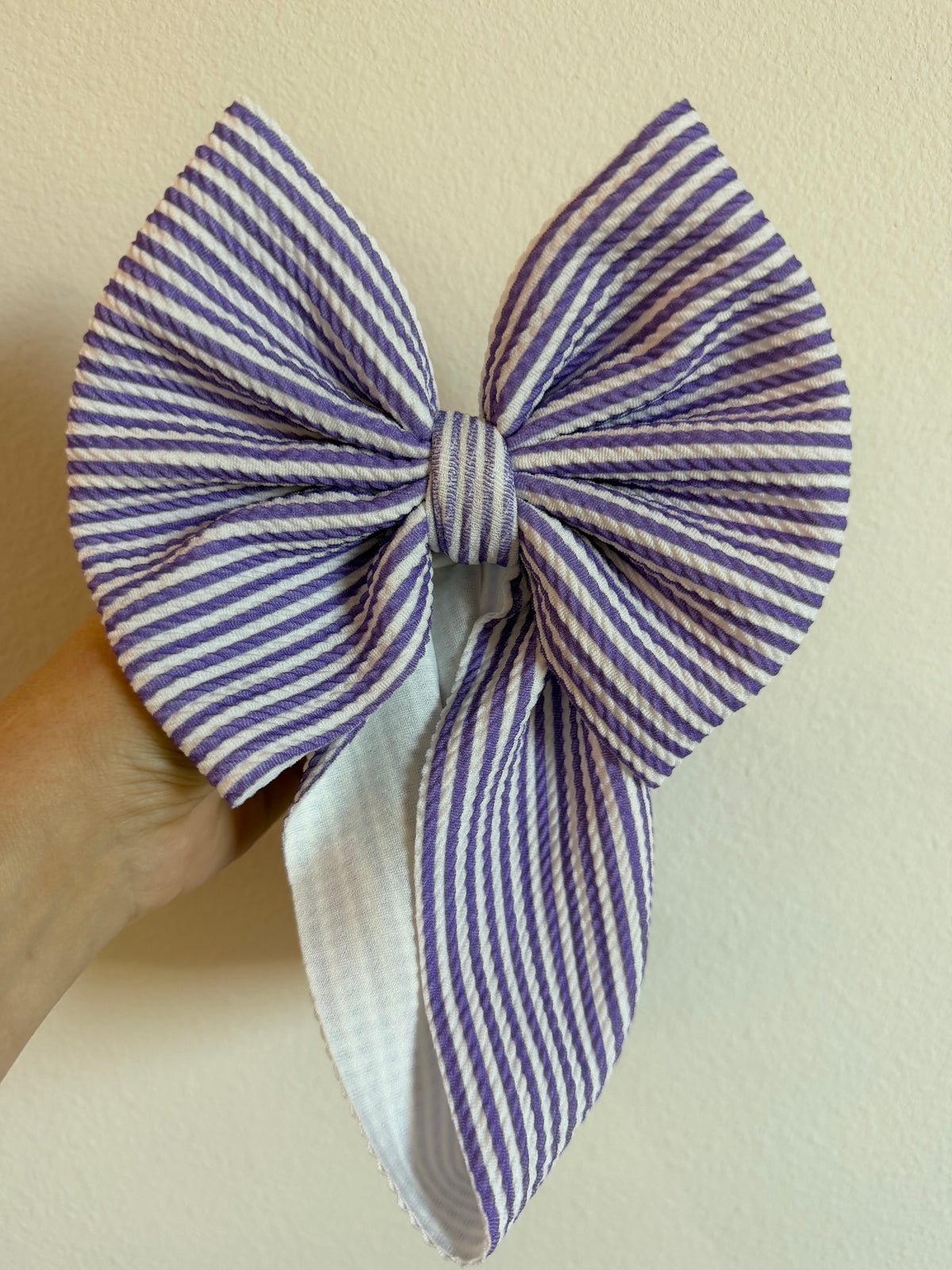 BOW - STRIPED PURPLE