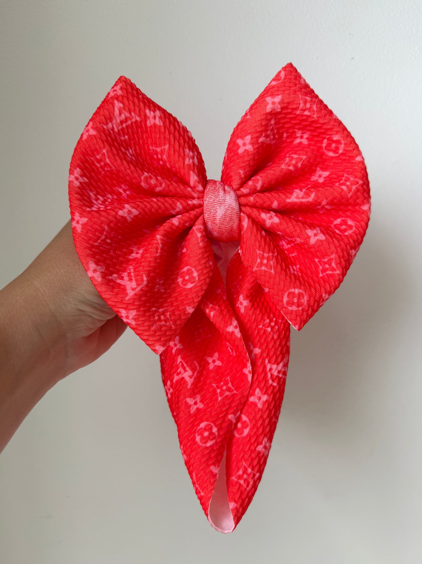 BABY REGULAR BOW - 4TH OF JULY - RED/PINK BOUJEE