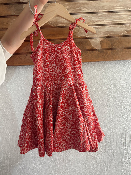 RED PAISLEY PRINT DRESS