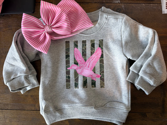 CREWNECK PULLOVER - PINK DUCK