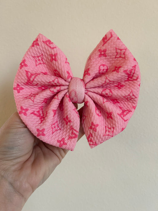 BIG CLIP BOW - PINK/PINK BOUJEE