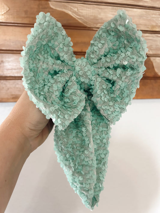 SEQUIN BOW -MINT