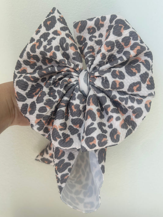 BABY MESSY BOW - LIGHT CHEETAH