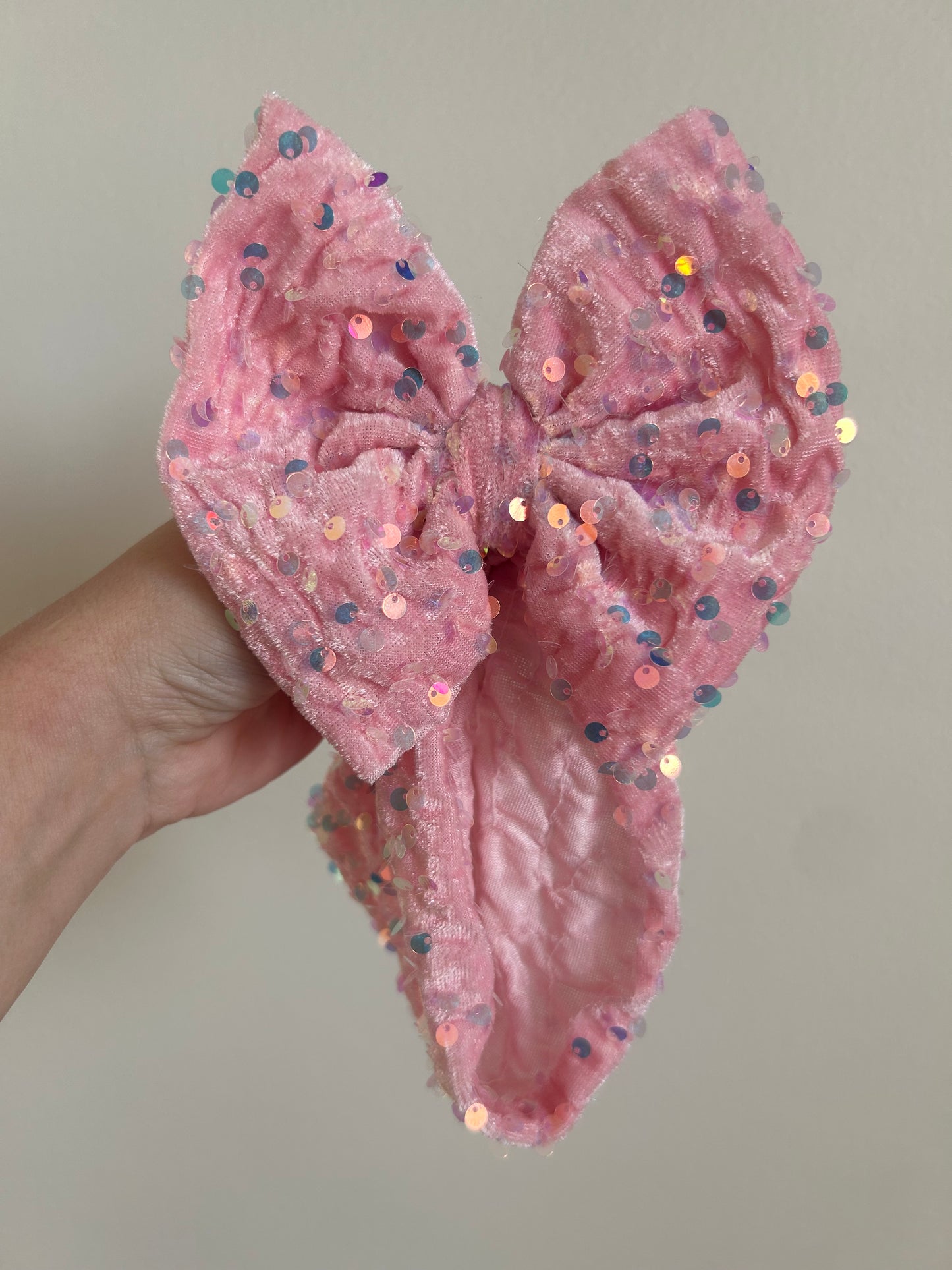 TODDLER REGULAR BOW WRAP - PINK SEQUIN