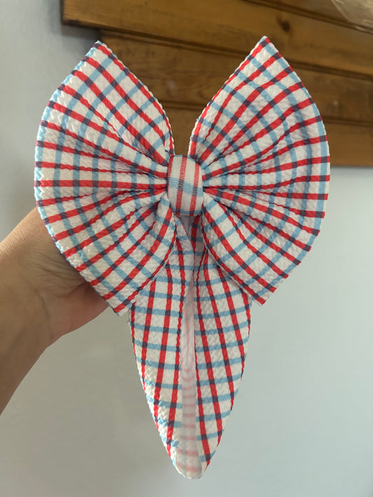 BOW - RED/BLUE GRID