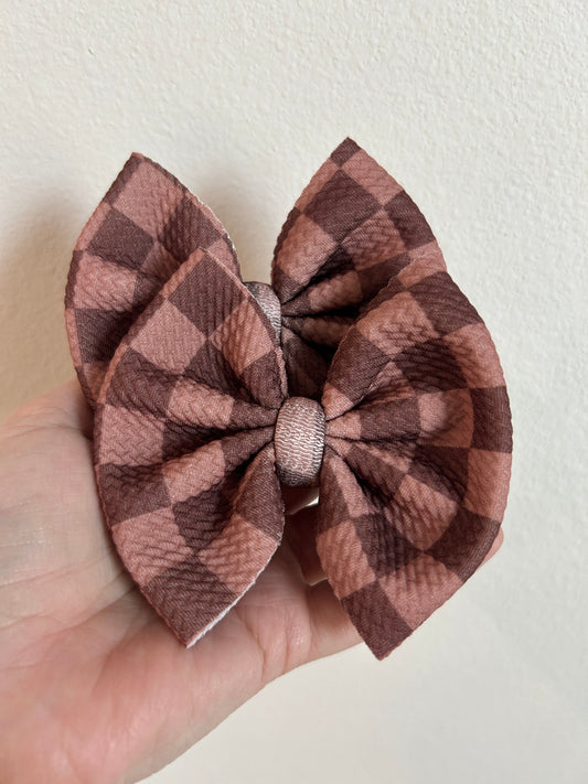 PIGGIE CLIPS - BROWN/BROWN CHECKERED