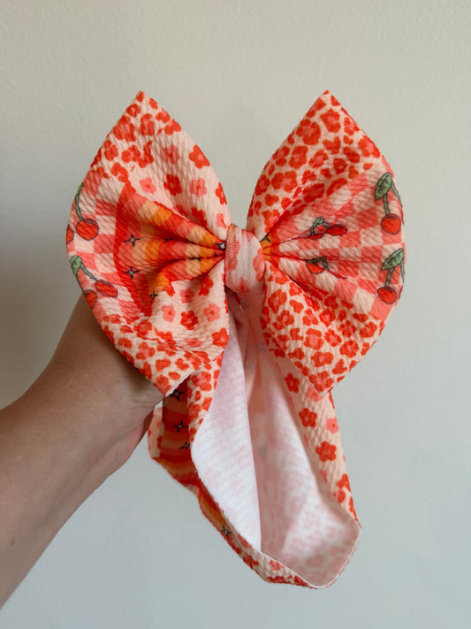 BABY REGULAR-CHECEKRED - CHEETAH, CHERRIES, STRIPES CORAL/ORANGE