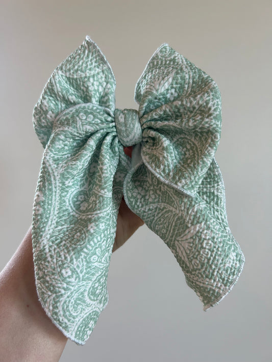 SAILOR BOW - READY TO SHIP - SAGE PAISLEY
