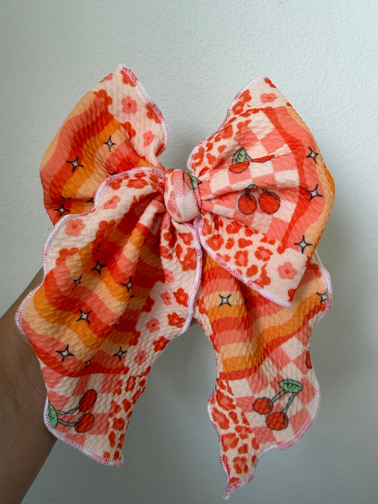 SAILOR - CHECKERED CHERRIES, STRIPES ORANGE/CORAL