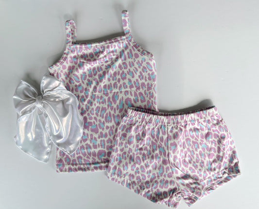 TANK/SHORT SET - PURPLE CHEETAH