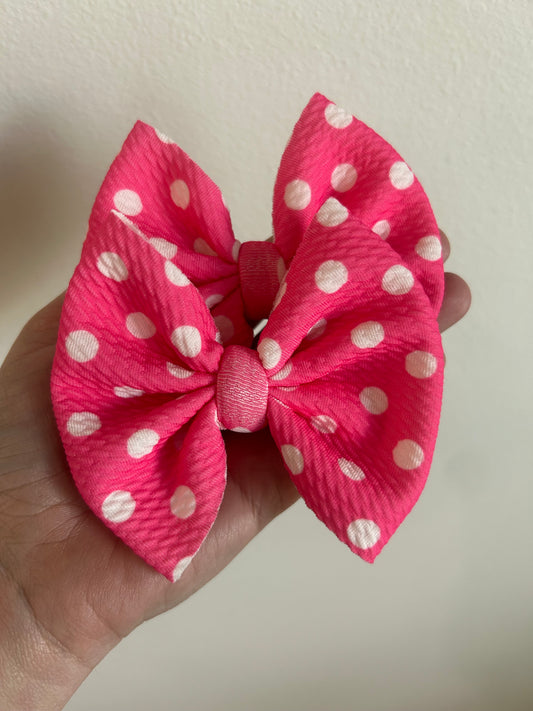 PIGGIE CLIPS - DARK PINK POLKA DOT