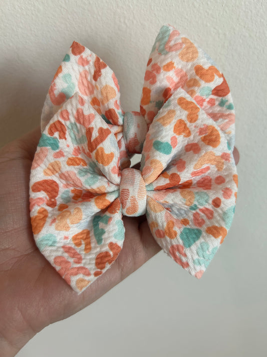 PIGGIE CLIPS -OG SUMMER CHEETAH (TURQUOISE/CORAL/RUST)