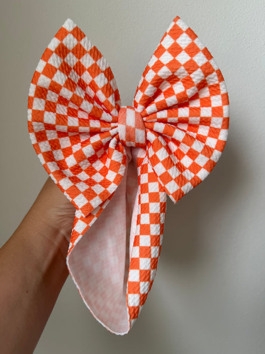 BABY REGULAR- ORANGE GAME DAY CHECKERED