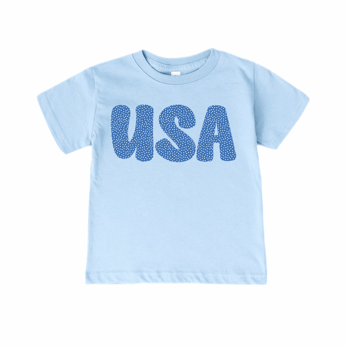 TEE - USA BLUE WITH BLUE DOTS
