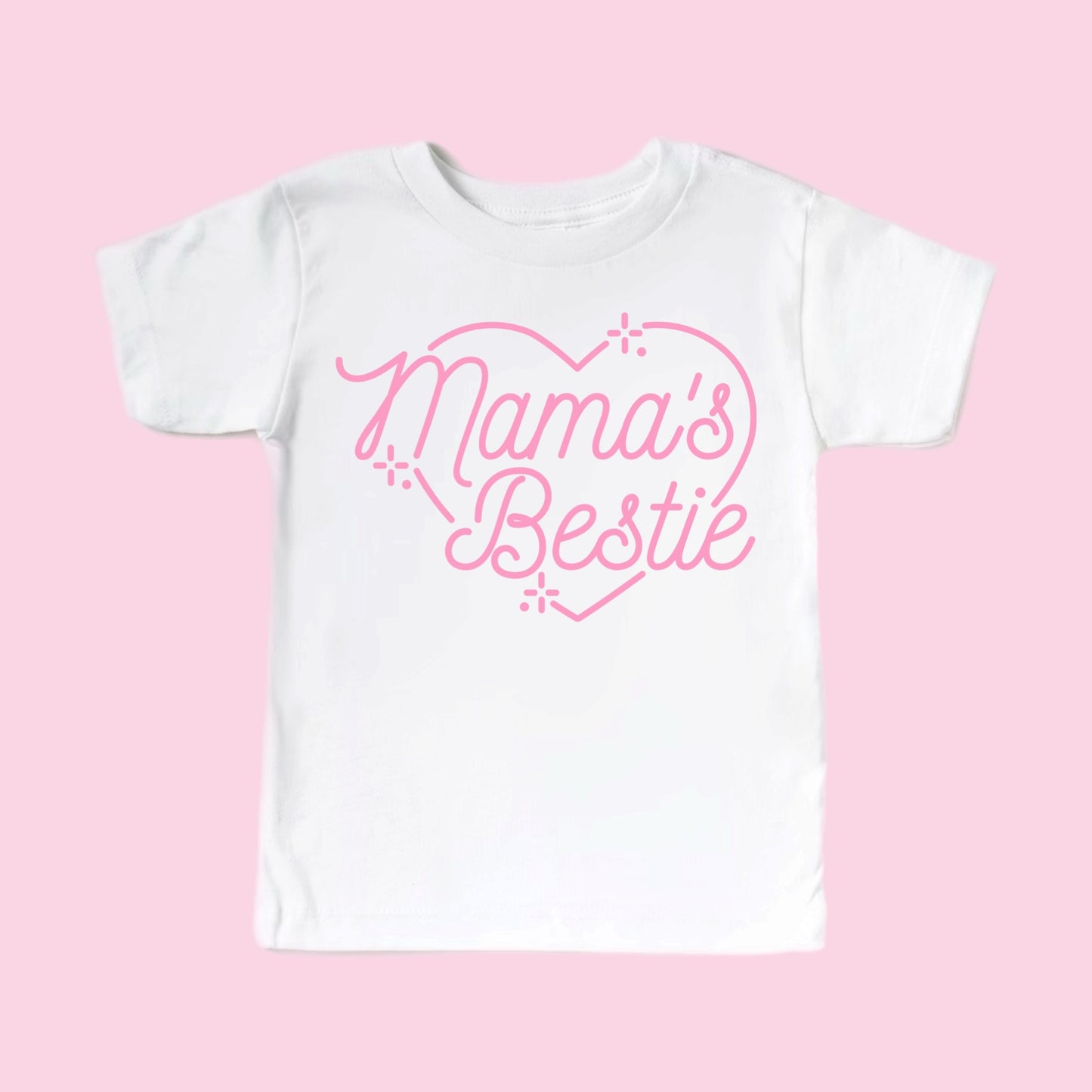 MAMA'S BESTIE TEE - PINK HEART
