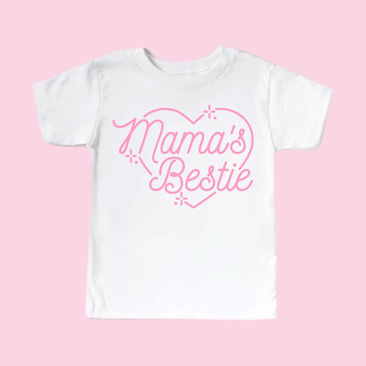 MAMA'S BESTIE TEE - PINK HEART