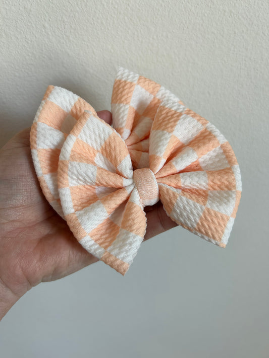PIGGIE CLIPS - SPRING CHECKERED - ORANGE