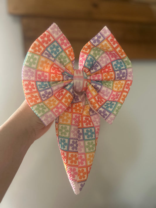 BOW -RAINBOW SQUARE FLOWERS