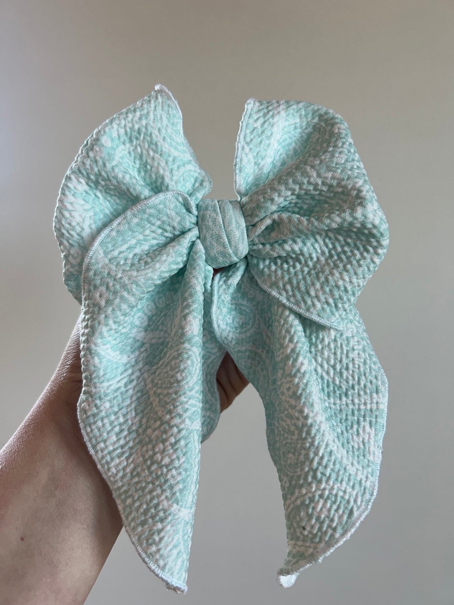 SAILOR BOW - READY TO SHIP - MINT PAISLEY