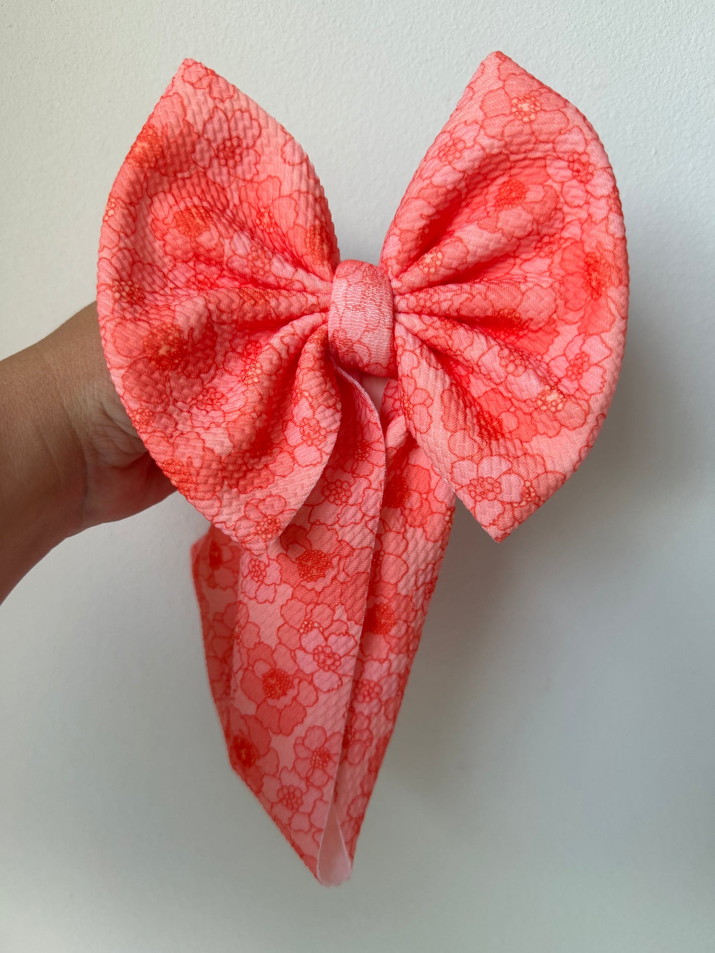BABY REGULAR BOW- ORANGE FLORAL