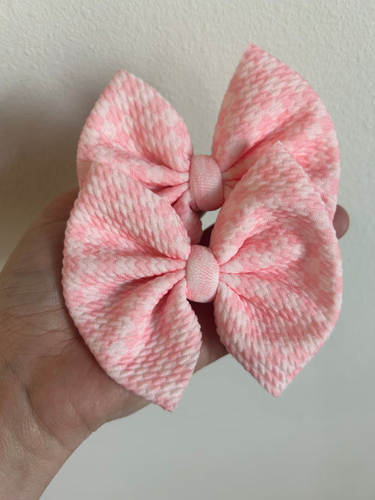 PIGGIE CLIPS - PINK/PINK CHECKERED (PINK DROP)