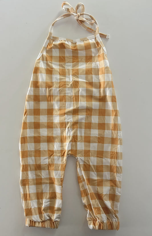 ROMPER -YELLOW PLAID