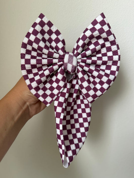 BABY REGULAR- MAROON GAME DAY CHECKERED