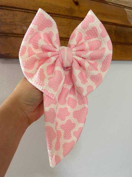 BOW - PINK COWPRINT