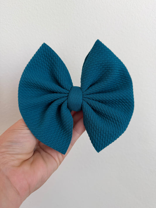 BIG CLIP BOW - TEAL