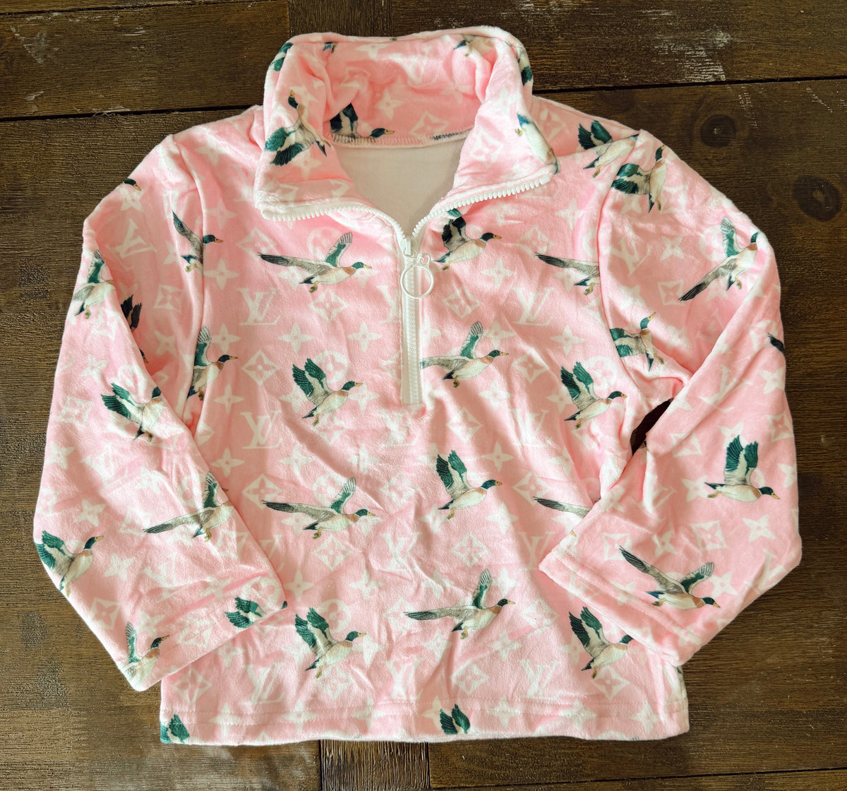 PINK BOUJEE DUCK FLEECE PULLOVER