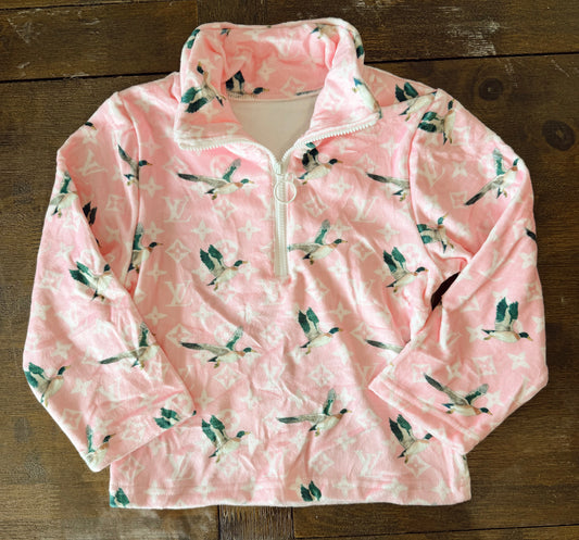 PINK BOUJEE DUCK FLEECE PULLOVER