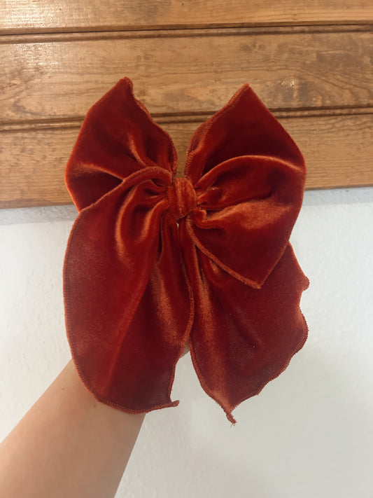 FALL BOW DROP - VELVET RUST