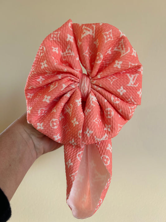 BABY MESSY BOW - CORAL BOUJEE