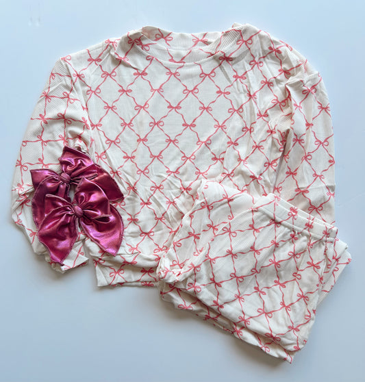 LOUNGE SET - PINK BOWS