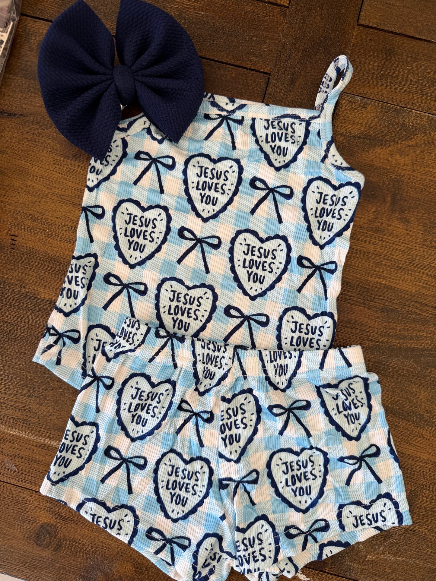 JESUS LOVES YOU TANK & SHORT SET
