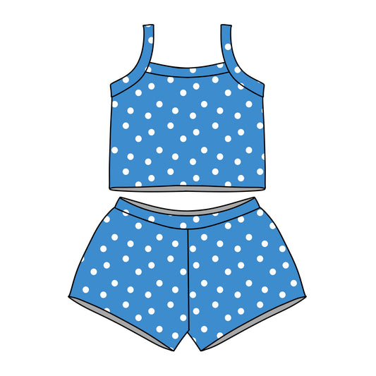 Blue Dots Tank Set