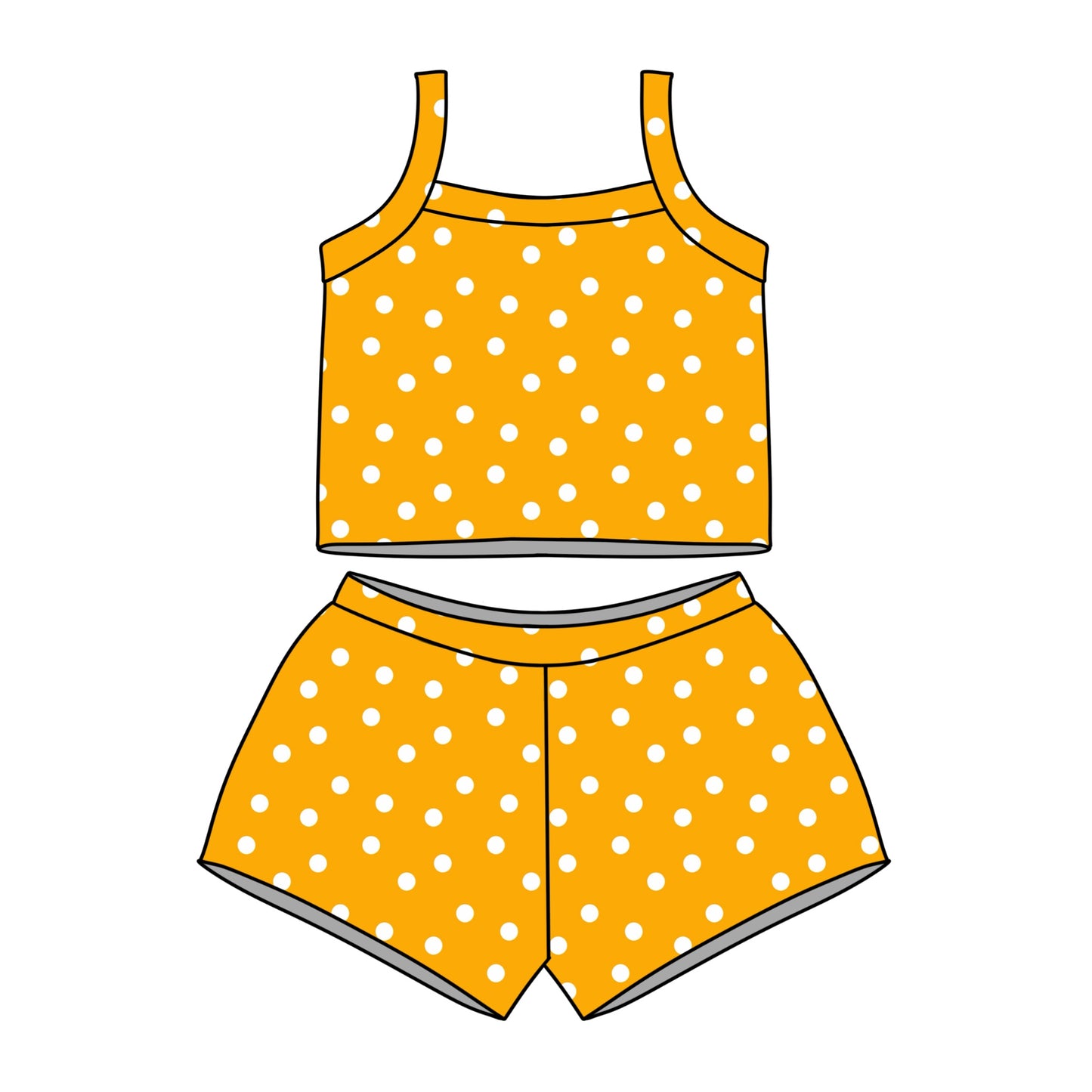 Orange Dots Tank Set