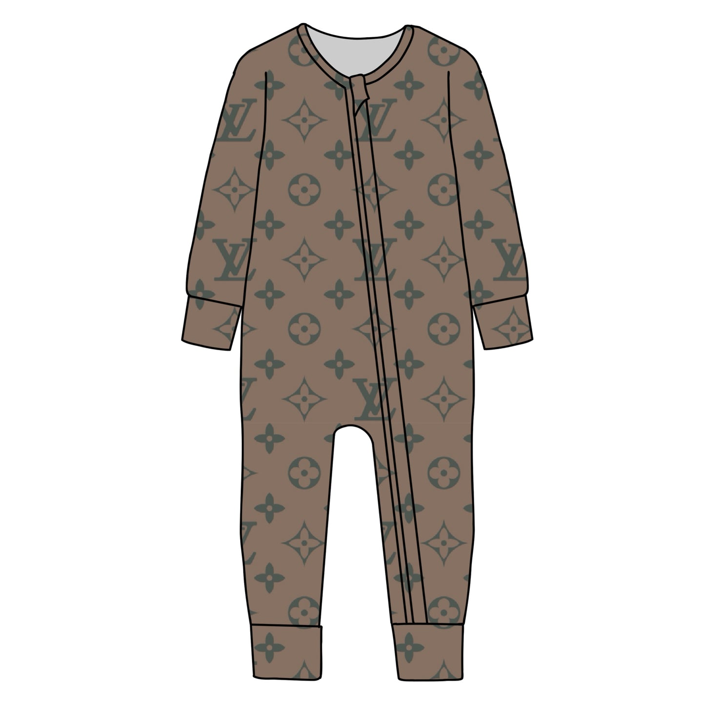 BAMBOO JAMMIES - PRE ORDER - BOUJEE BROWN/GREEN
