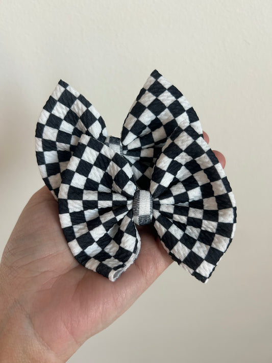 PIGGIE CLIPS - BLACK/WHITE CHECKERED