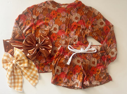 FALL FLORAL LOUNGE SET - READY TO SHIP