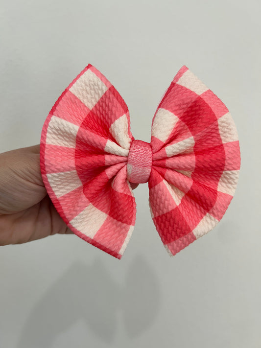 BIG CLIP - PINK/IVORY GINGHAM